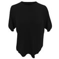thumbnail image 4 of Trending Women's Short Sleeve Knitted Round Neck T-Shirt for Casual Wear Comfortable Fit Ideal for Layering or Standalone Style Versatile Fashion for All Seasons Women's Crew Neck Shirt Basic, 4 of 7