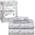 thumbnail image 5 of RUVANTI 100% Organic Cotton Sheets - California king Sheet Sets - 4 Piece Percale Weave Bedding, Crisp, Cooling & Breathable, Soft & Durable, 16" Deep Pocket, Hotel Quality Sábanas - Heather, 5 of 7