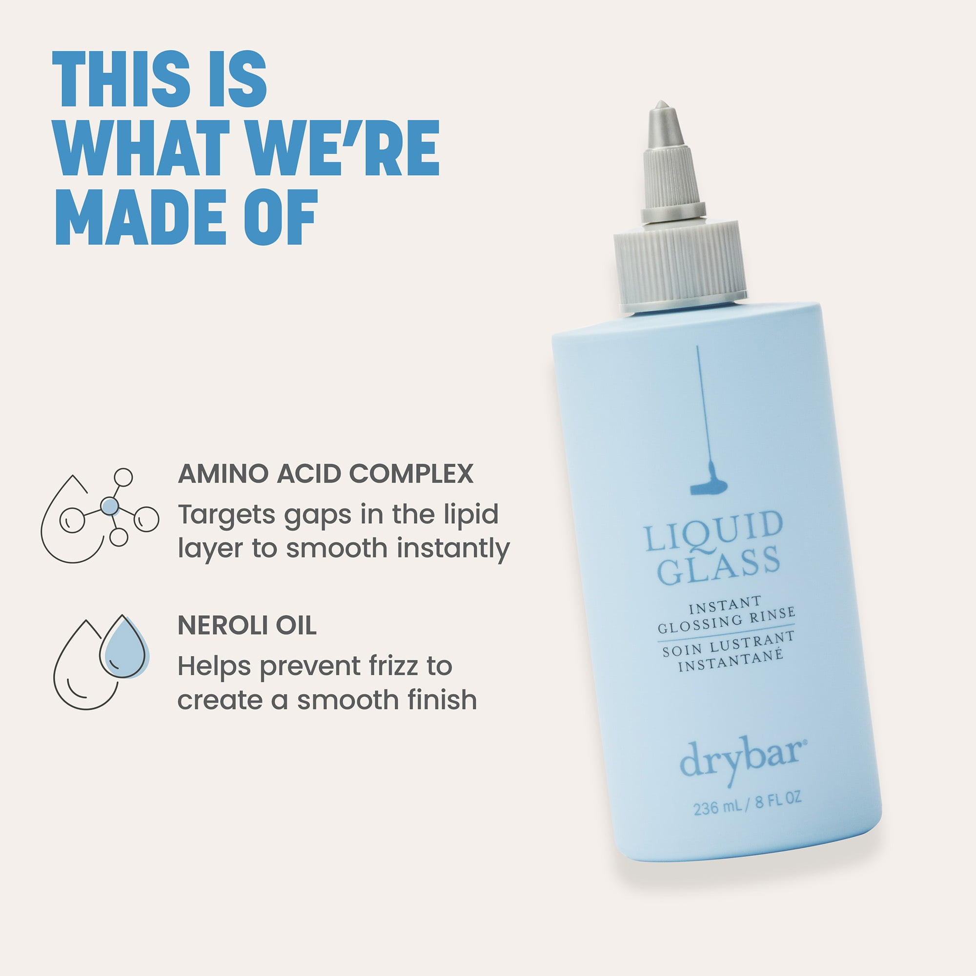 Drybar Liquid Glass Instant Hair Glossing Rinse Hair Care, 8 fl oz
