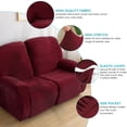 thumbnail image 2 of CJC Velvet Recliner Covers for 2 Seater, Stretch Armchair Slipcovers with Side Pocket Cushion Reclining Sofa Couch Protector, 2 of 9