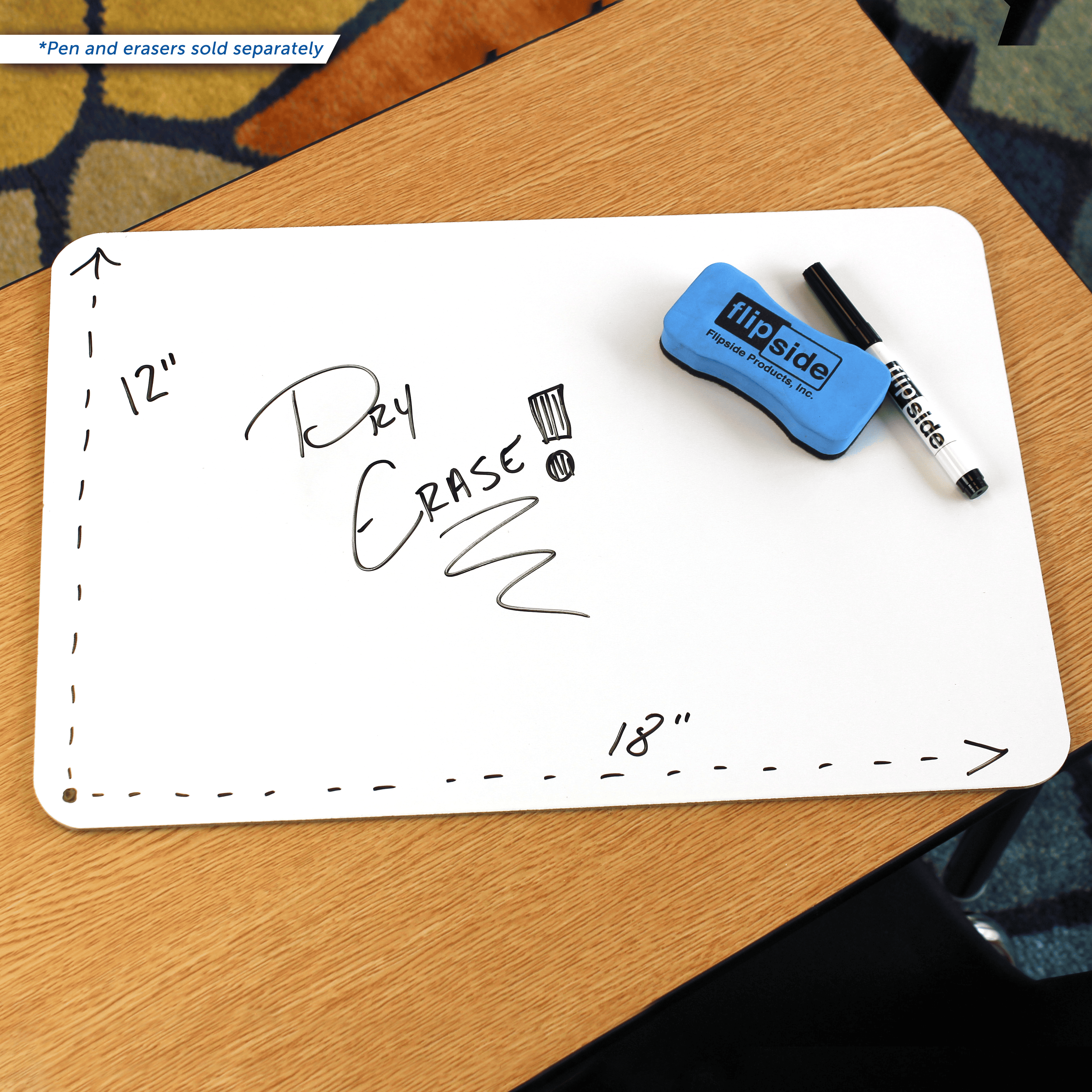 12" x 18" Large Dry Erase White Boards, Single-Sided Lapboard For Class - 12 Pack
