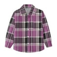 thumbnail image 7 of Children Plaid Pocket Long Sleeve Shirt Boys Girls School Uniform Button Up Top Casual Lattice Print Cotton Blend Tops Ages 6M-8Y, 7 of 7
