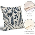 thumbnail image 3 of Navy Blue Leaf Plant Pillow Covers 20X20 Inch Set of 2 Tropical Fern Herbs Botanical Leaves Floral Decorative Pillow Cases Vintage Cushion Case Farmhouse Home Decor for Couch Sofa Porch Outdoor, 3 of 6