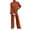 Brown #028, variant on Womens Sweater Sets 2 Piece Outfits Long Sleeve Turtleneck Knit Pullover Sweater Top and Ribbed Wide Leg Pants Brown M