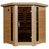Heat Wave FAR Infrared Hemlock Sauna Room for 4 with 10 Low-EMF Carbon Heaters, Chromotherapy Lighting, Air Purifier, and Audio System