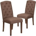 thumbnail image 1 of 2 Pk. HERCULES Grove Park Series Brown Fabric Tufted Parsons Chair, 1 of 7