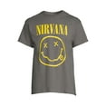 thumbnail image 5 of Nirvana All Gender Smiley Logo Graphic Tee Shirt, Men's Sizes S-3XL, 5 of 5