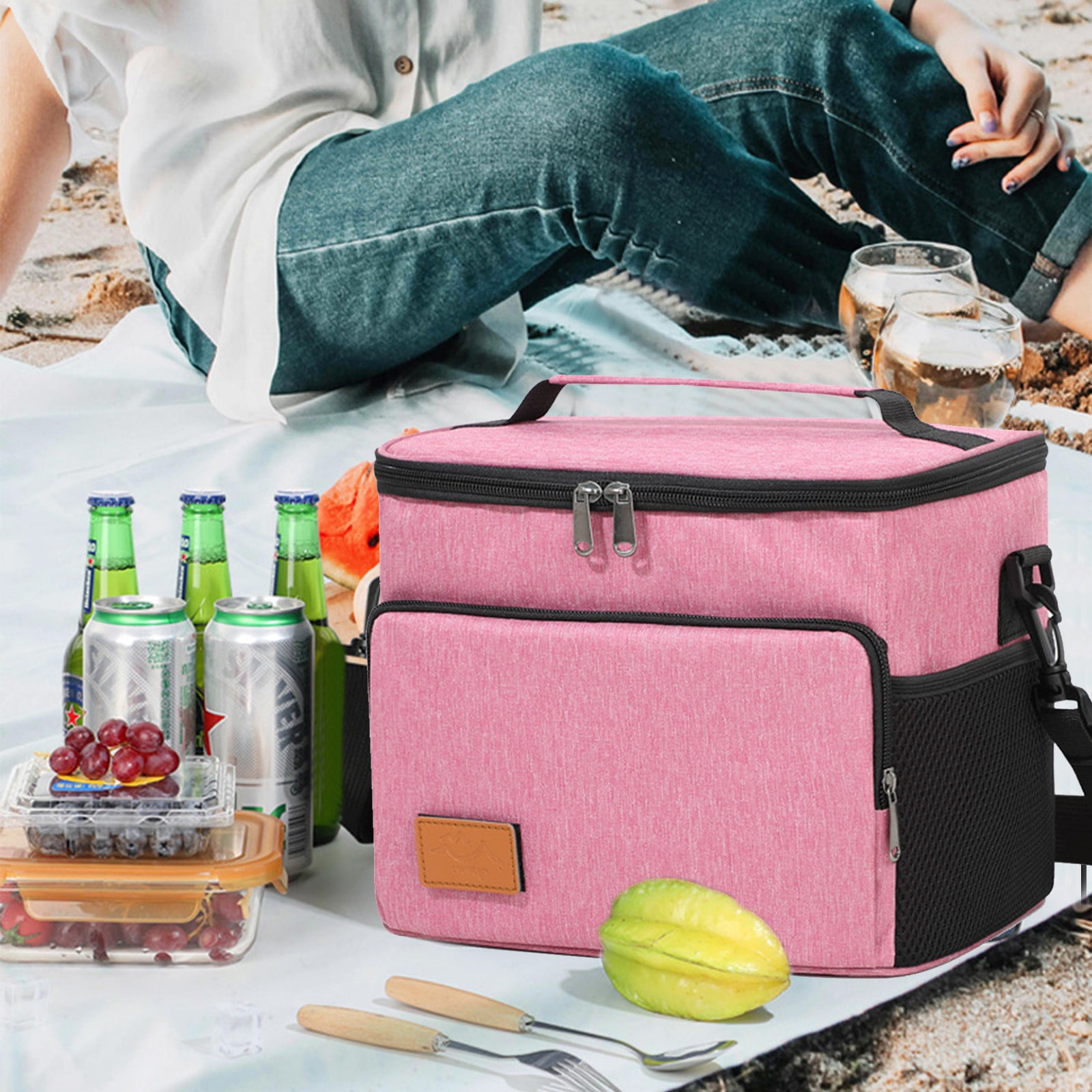 Sac Isotherme Déjeuner + Sac à Couverts - Étanche, Portable, Pour Pique-nique Ou Bureau