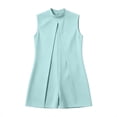 thumbnail image 7 of Wensltd Women Romper Solid Color Stand Collar Breathable Sleeveless Short Jumpsuit for Office Casual, 7 of 7