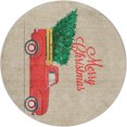 thumbnail image 2 of Addison Rugs Dream Shag Premium Machine Washable Transitional Truck & Tree Red Round Rug, 8' x 8', 2 of 8