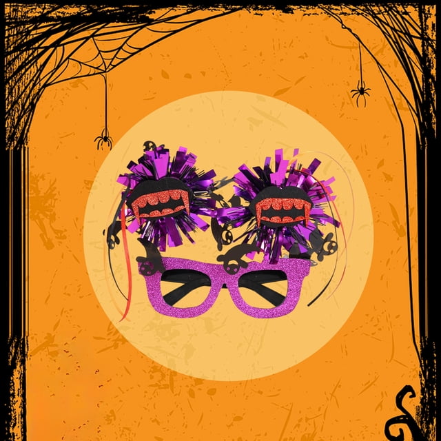 Monturas de gafas de Halloween | Gafas de disfraz multicolor de calavera espeluznante | Bolas de filamento de lluvia Accesorios de fiesta novedosos con flecos | 1 Pieza | 9,84x8,86 in | Ajuste