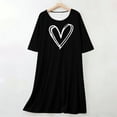 thumbnail image 6 of Caywon Women's Heart Print on Chest 3/4 Sleeve Crew Neck Loose Short Sleep Dress Soft Casual Lightweight Nightgown Homewear for Ladies Home Daily Wear, 6 of 6