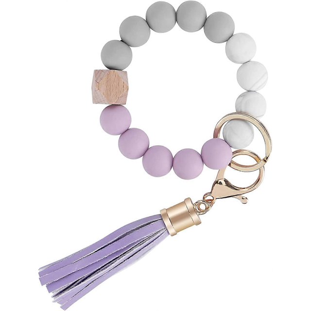 Bracelet Porte-Clés Bracelet pour Femmes avec Perles en Silicone