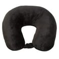 thumbnail image 1 of Wolf Essentials Adult Cozy Soft Microfiber Neck Pillow, Compact, Perfect for Plane or Car Travel, Black, 1 of 4