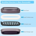 thumbnail image 4 of Solid Shampoo Bar Holder, Large Bar Soap Holder, Travel Soap Container, Soap Box with Draining Layer, Soap Case for Bathroom, Traveling, Gym, Camping (Black Style-1-Large), 4 of 14