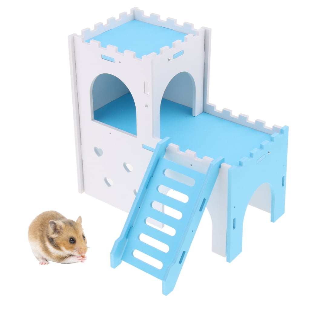 Exquisite Small Pet Sleeping Toy Hamster Lookout House Hamster House Cage Blue