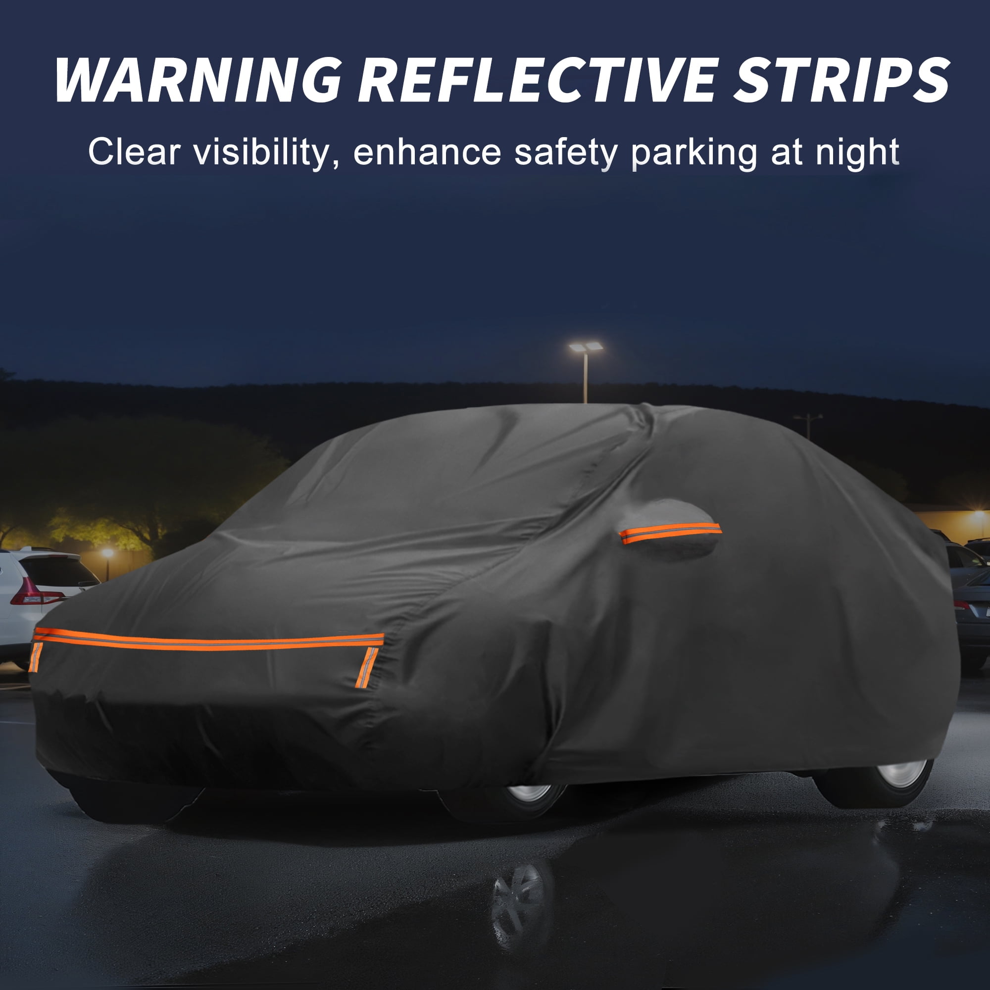 Unique Bargains Car Cover Alum Film for Hatchback Black 200.79"x74.8"x49.21"