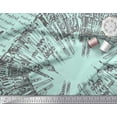 thumbnail image 3 of Soimoi Tissu de Crêpe de polyester Vert Texte & Monuments Architectural Tissu Imprimé 1 Yard 52 Inch Wide, 3 of 5