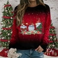 thumbnail image 1 of DPTALR Chandail à Col Rond Décontracté à Manches Longues pour Femmes avec Imprimé de Noël, Haut Blouse, 1 of 5