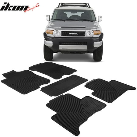 Fj Cruiser All Weather Floor - Fits 07-14 Toyota FJ Cruiser Latex All Weather Floor Mat Carpet Black