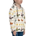 thumbnail image 3 of Picia Funny Chicken Pattern Youth Hoodie - Warm Pullover Sweatshirt with Kangaroo Pocket, Ideal for Boys and Girls-Small, 3 of 6