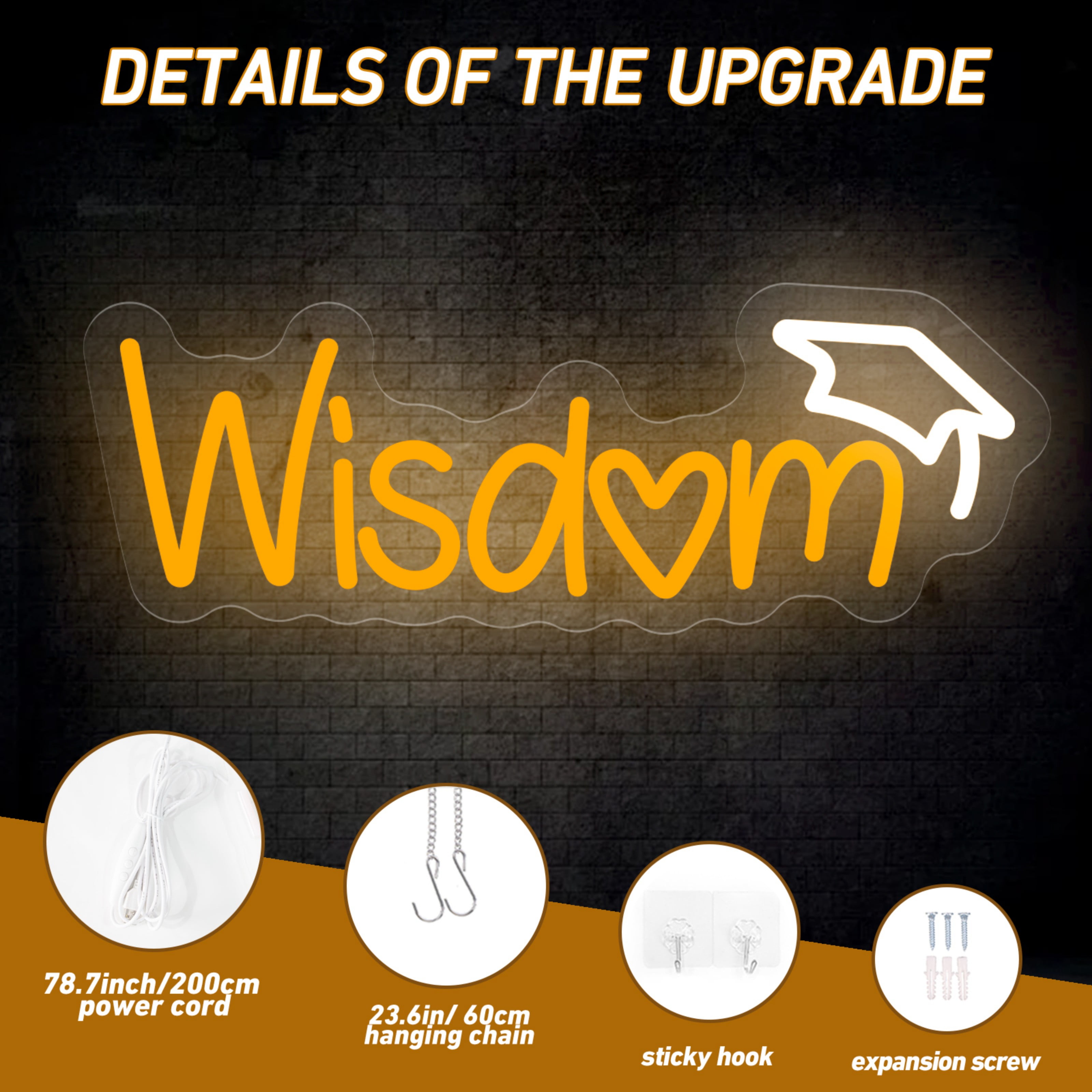 UPONRAY Single Line Custom Neon Signs with Graduation Cap, Usb Powered with Adjustable Brightness Wall Decor for Gifts, Green, 20 inch