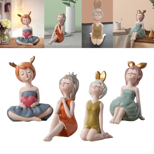 Estatuilla de , Estatua Coleccionable para Escritorio, Sala de , Dormitorio, Decoración BLESIY Estatuilla de niña