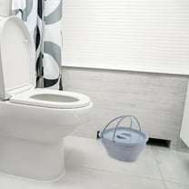 WHAMVOX Bedside Commode Toilet Portable Toilets for Elderly Travel Grey