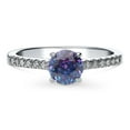 thumbnail image 2 of BERRICLE Sterling Silver Solitaire Rings Purple Aqua Round Cut Cubic Zirconia CZ Kaleidoscope Promise Ring for Women, Rhodium Plated 0.8 Carat Size 6, 2 of 8