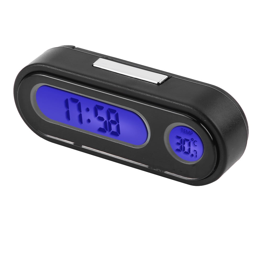 Horloge Digitale LED Pour Voiture - Affichage Heure Et Température Voltmètre 12V - Neuf