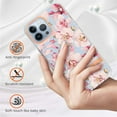 thumbnail image 6 of SaniMore for iPhone 14 Pro Max Case, Flexible TPU Magnetic Cover Support Wireless Charging Slim Flower Grass Pattern Shockproof Protective Shell for Ladies Women Girls, Pink Flowers, 6 of 9