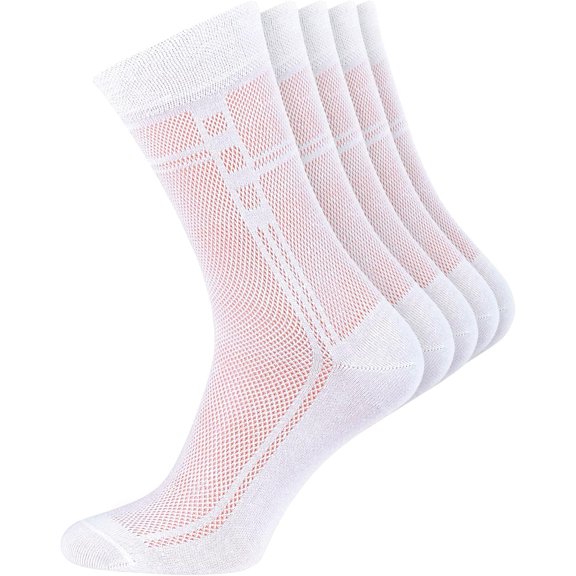 OWNTIDE 5-Pack Men's Dress Crew Socks, Ultra Thin Lightweight Breathable Cotton Socks