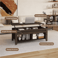 thumbnail image 4 of Yaheetech 47.5in Lift Top Coffee Table w/Hidden Compartment & 2 Open Shelves for Living Room, Espresso, 4 of 10