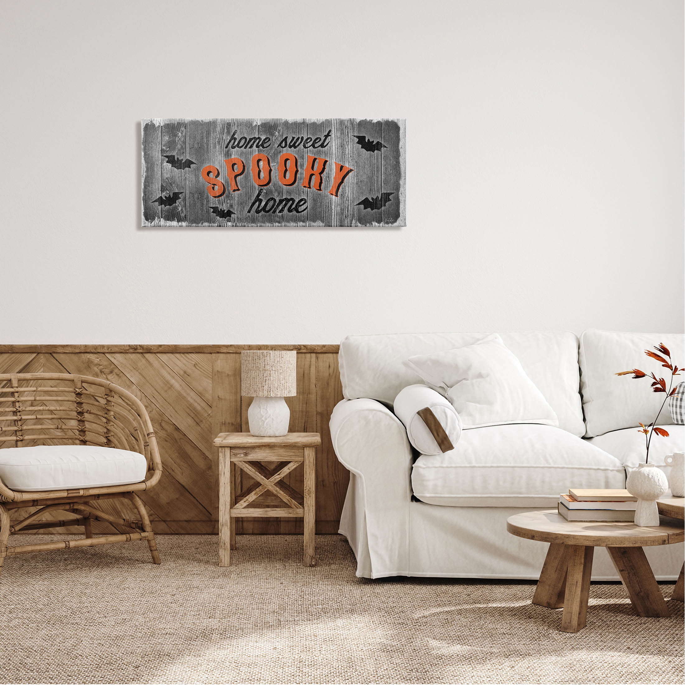 Stupell Industries Sweet Spooky Home Sign Graphic Art Gallery Wrapped Canvas Print Wall Art, Design by Natalie Carpentieri