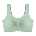 thumbnail image 4 of Wang6 Womens Wireless Seamless Minimizer Bras No Underwire Push up Sports Bras Crew Neck Comfort Bralettes T Shirt Bra Light Green S, 4 of 4