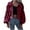 Wine, variant on IROINNID Women's Short Zip Up Jacket Turndown Lapel Solid Color Long Sleeve Winter Zipper Stylish Cardigan, Pink