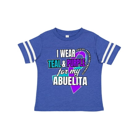 

Inktastic Suicide Prevention I Wear Teal and Purple for My Abuelita Gift Toddler Boy or Toddler Girl T-Shirt