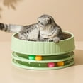 thumbnail image 5 of Cat Scratching Board Toy High Density Scratch Resistant Interactive Round Scratcher Cat Toy with Catnip for Cats Green, 5 of 5