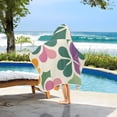 thumbnail image 3 of Yayeee Kids Hooded Towels Toddler Soft Absorbent Beach Bathing Wrap 50" x 23.5", Purple Clover Pattern, 3 of 5
