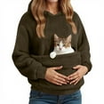 thumbnail image 4 of CCRFTGI Cat Pouch Hoodies for Men Fuzzy Kangaroo Puppy Kitten Holder Sweatshirt Fleece Pet Hoodie Carrier Warm Dog Carrying Sweatshirt Army Green XXL, 4 of 5