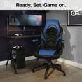 Staples Emerge Vortex Bonded Leather Gaming Chair Black and Blue 2/Pack