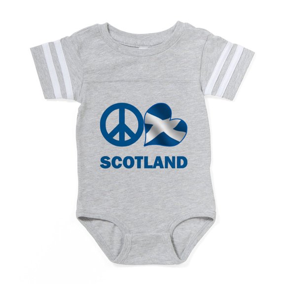 CafePress - Peace Love Scotland - Cute Infant Baby Football Bodysuit