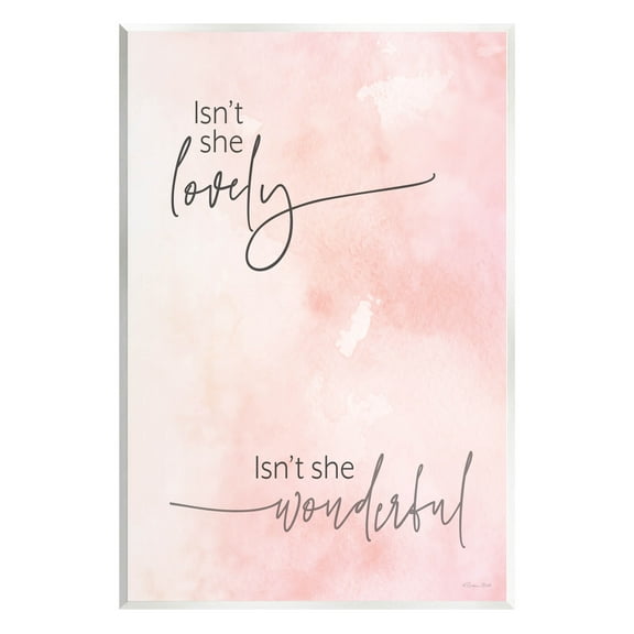 Stupell Industries Pink Lyrics Calligraphy Graphic Art Unframed Art Print Wall Art, Design by Susan Ball