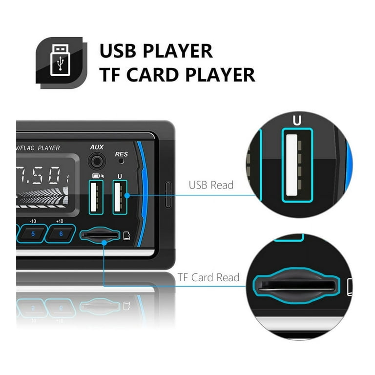 1 DIN Radio Cassette Player DAB + USB Tarjeta SD Slot Estéreo Coche Radio  Autoradio RDS Bluetooth Audio Audio MP3 Player1 De 96,87 €