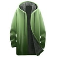 thumbnail image 4 of idosla Long Fleece Hoodies for Women Zip Up Hoodie Trendy Casual Oversized Tunic Sweatshirts Fall Winter Jacket Coat Outerwear (Green, L), 4 of 5