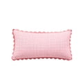 thumbnail image 2 of Throw Pillow Pink Gingham Scalloped Plaid with Removable Cover Square or Lumbar Size for Sofa Bed Couch, 2 of 6