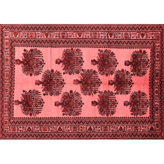 Ahgly Company Indoor Rectangle Oriental Red Industrial Area Rugs, 2' x 3'