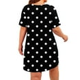 thumbnail image 6 of Feancey Plus Size Mini Dresses for Women Polka Dot Casual Short Sleeve Nightgowns Soft Cute Round Neck Sleep Dress Loose Nightdress Black 4XL, 6 of 8