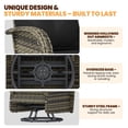 thumbnail image 5 of Clouddwell 3 Pieces Patio Furniture Set, Patio Swivel Rocker Chairs Set of 2, Wicker Outdoor Bistro Set with Rocking Chair, Black/Yellow Brown, 5 of 8