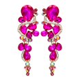thumbnail image 2 of Iris Island Womens Fuchsia Pink Crystal Rhinestone drop Dangle Earrings Gold Plated For Pageant Proms Wedding Party, 2 of 4